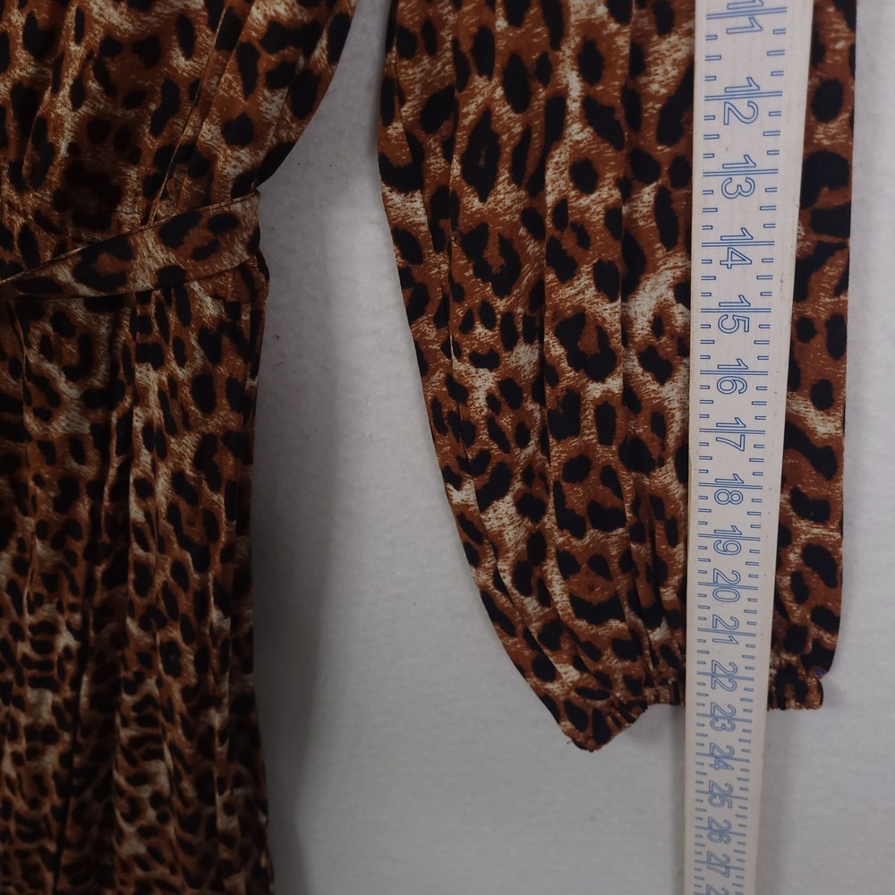 Talbots Midi Dress Leopard Print V-Neck Popover Belted 18WP Casual Formal Luxury - Picture 9 of 12